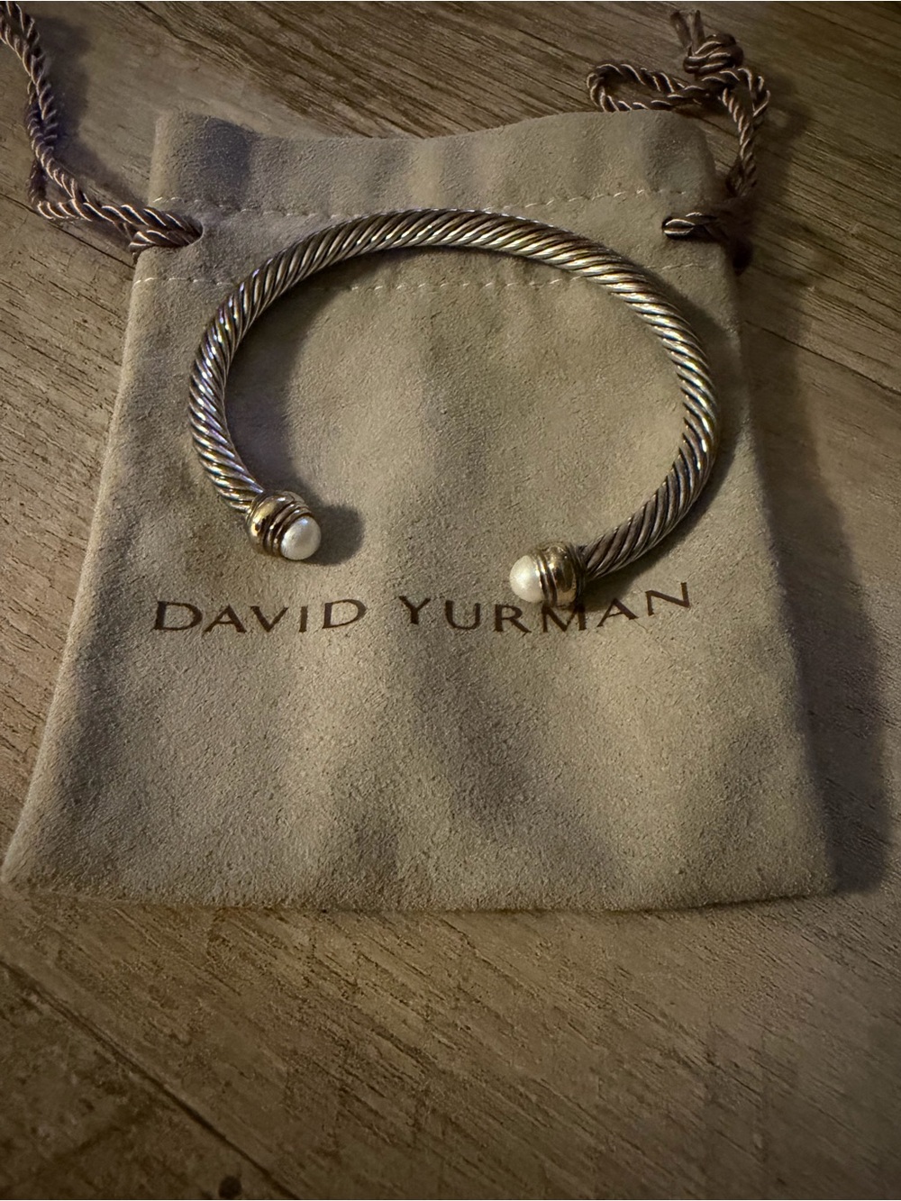 David Yurman Classic Cable bracelet with pearl domes